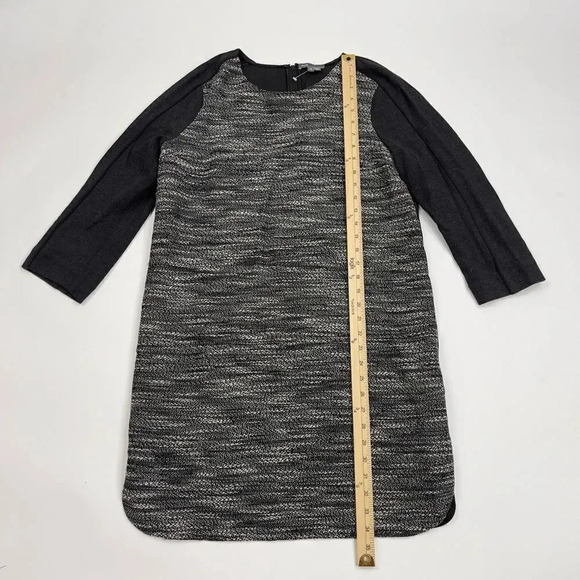 Vince Tweed Black White Gray Shift Dress - Picture 7 of 11